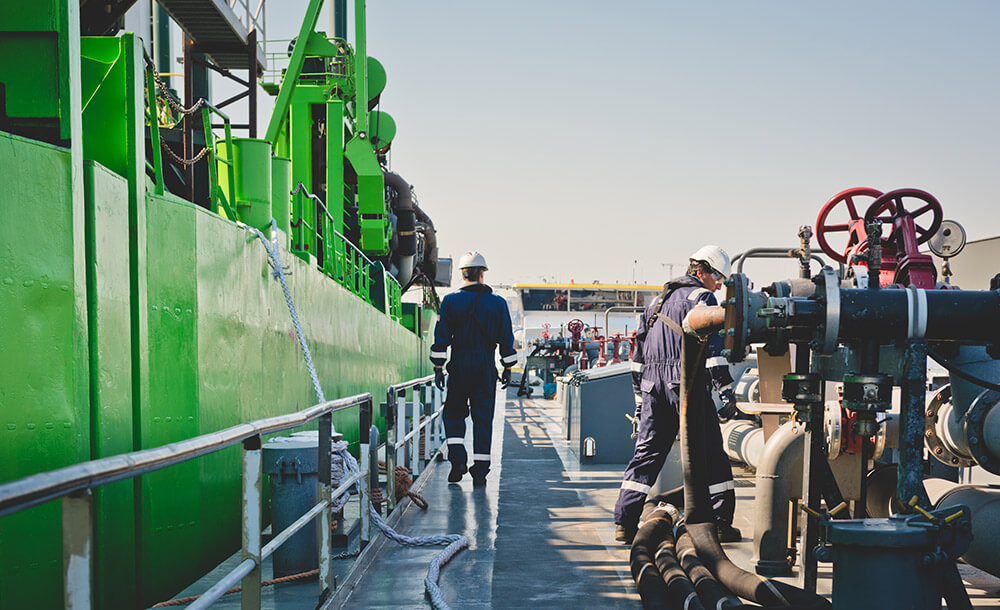 workers on ship